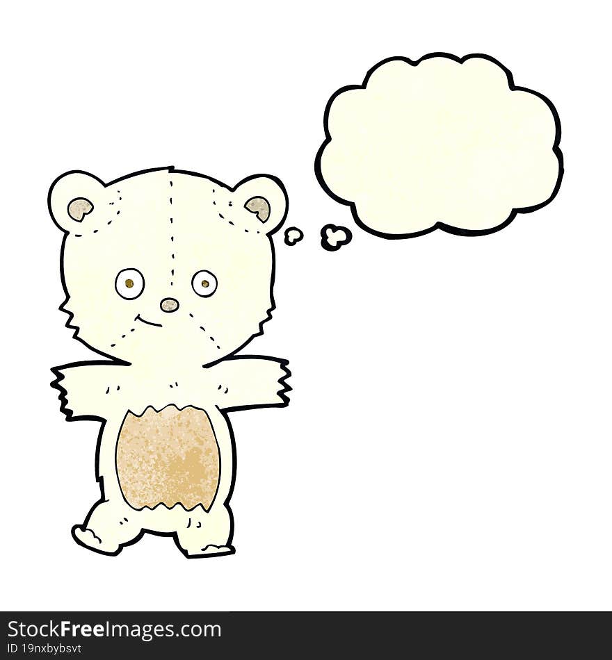 Cute Cartoon Polar Bear With Thought Bubble