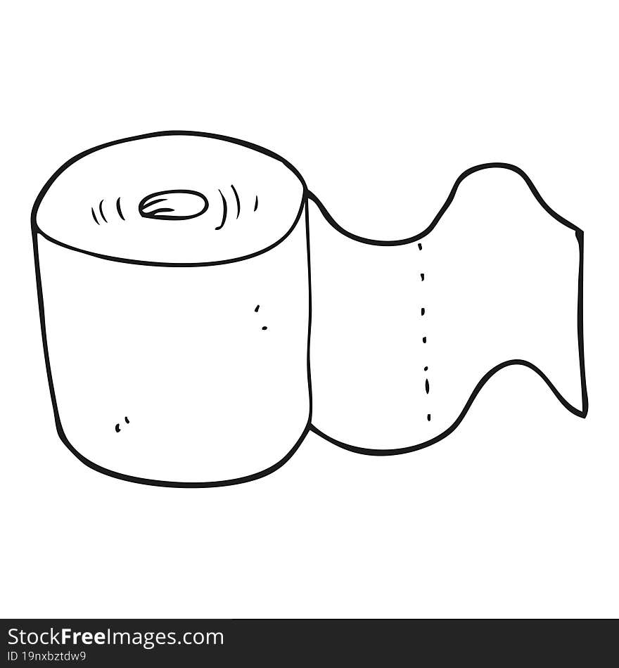 black and white cartoon toilet roll