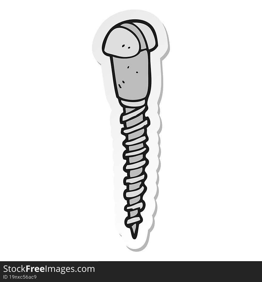 Sticker Of A Cartoon Screw