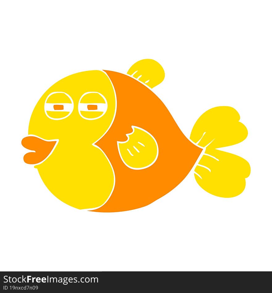 flat color illustration of a cartoon fish