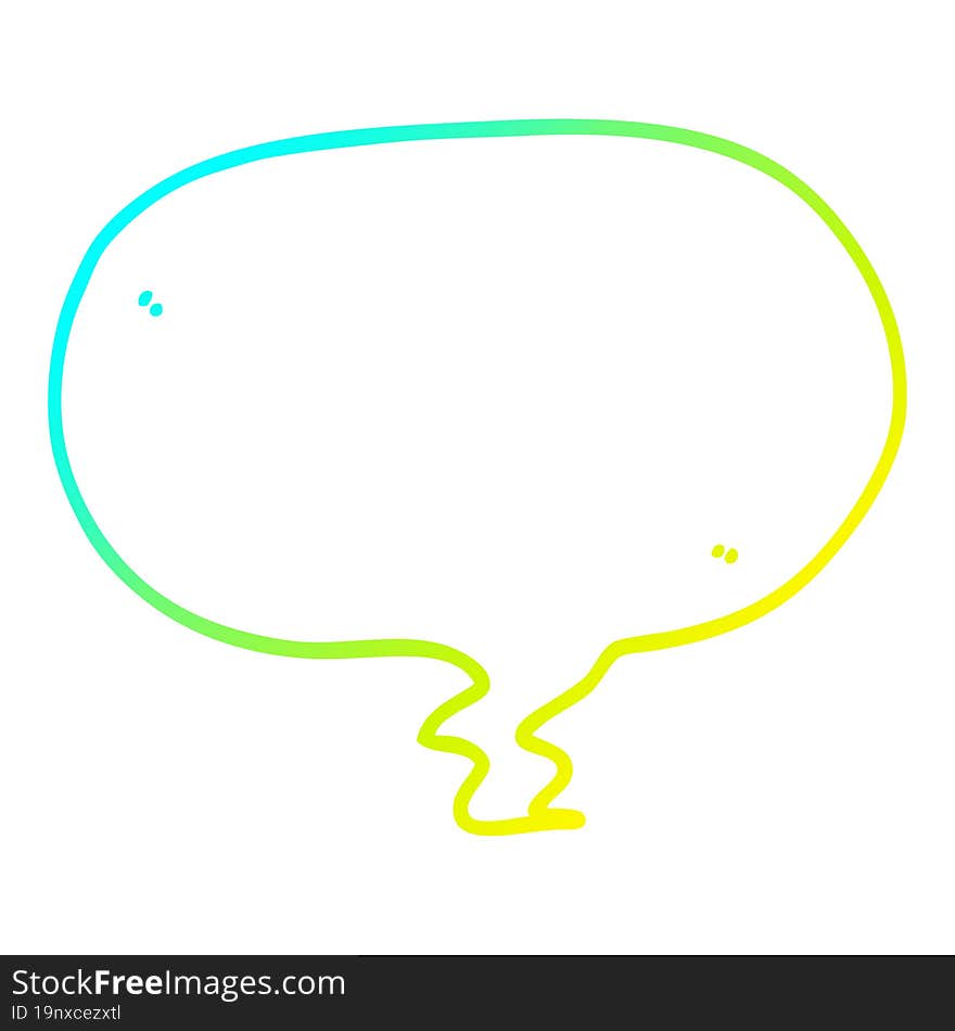 cold gradient line drawing cartoon speech bubble