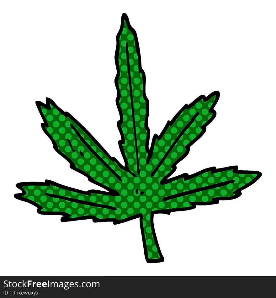 cartoon doodle marijuana leaf