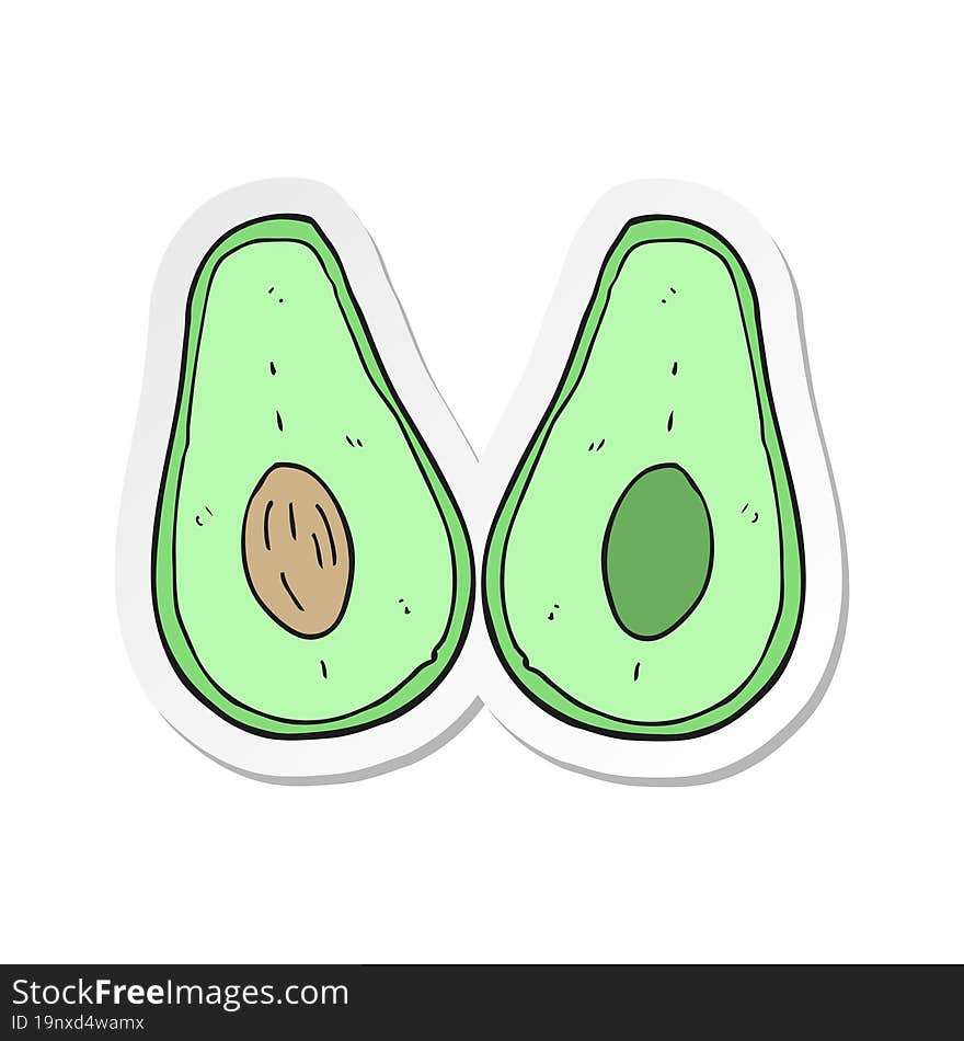 sticker of a cartoon avocado