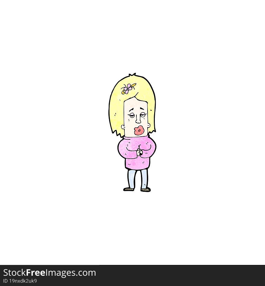 Cartoon Nervous Woman