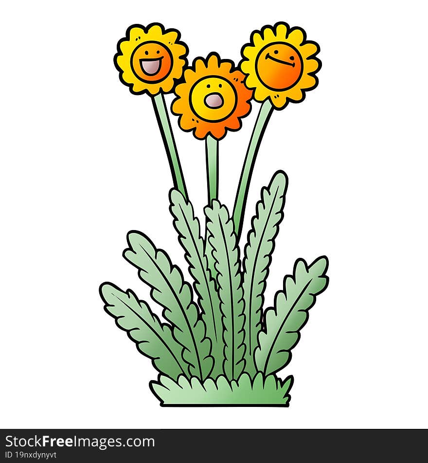 cartoon happy flowers. cartoon happy flowers