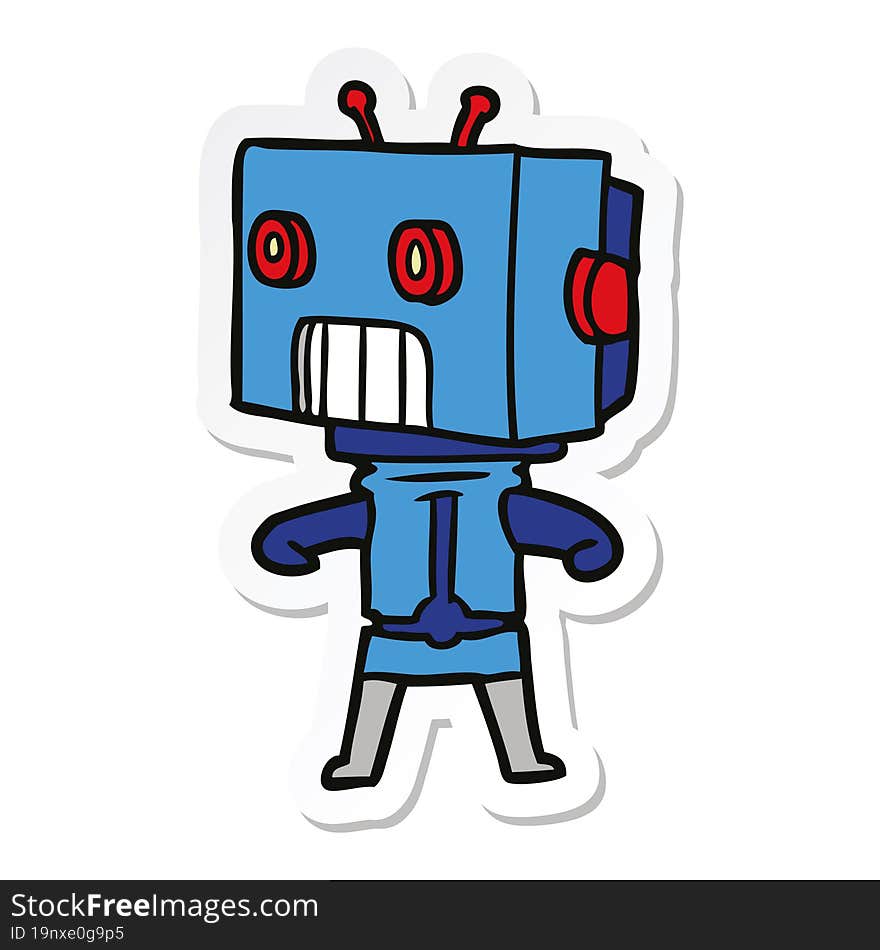 sticker of a cartoon robot