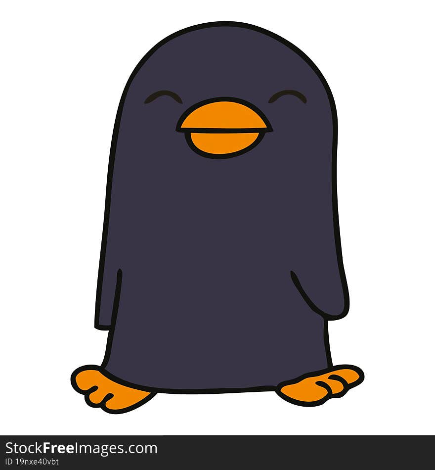 hand drawn quirky cartoon penguin. hand drawn quirky cartoon penguin