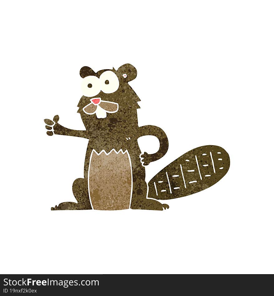 Retro Cartoon Beaver