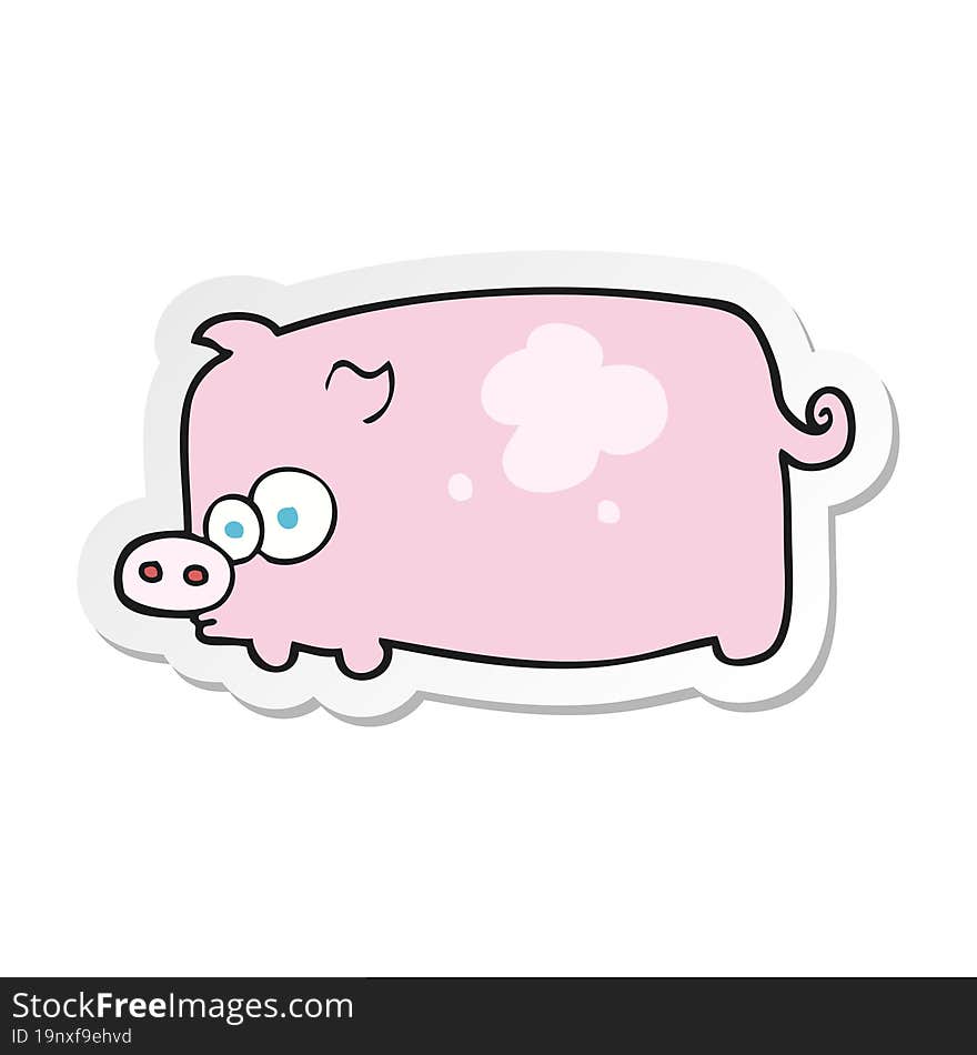 sticker of a cartoon pig