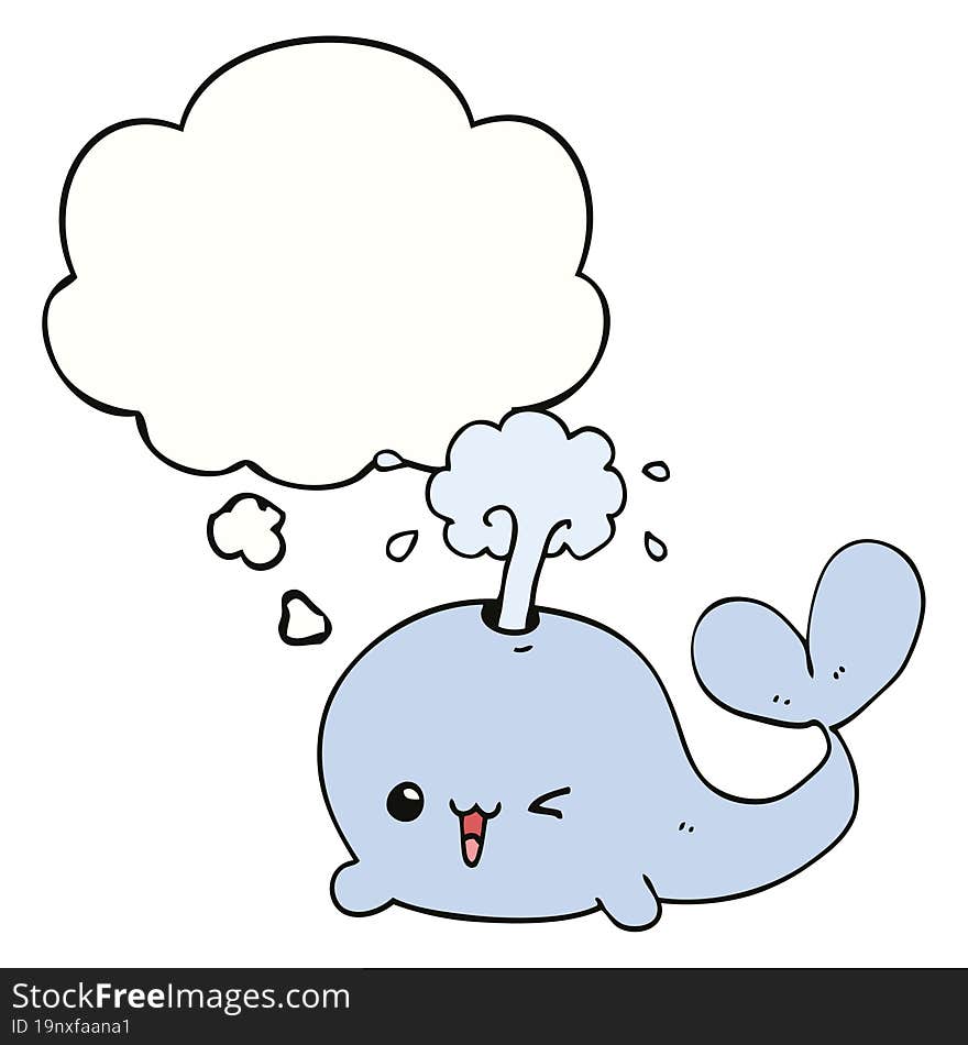 cartoon whale and thought bubble