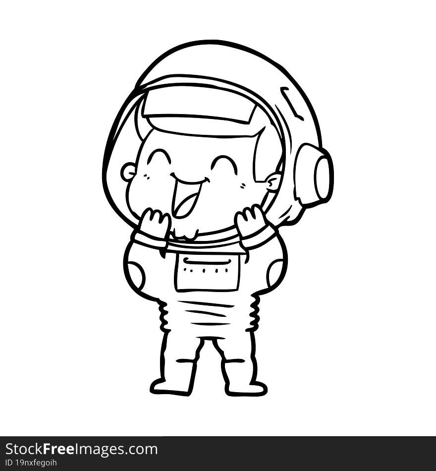 happy cartoon astronaut. happy cartoon astronaut