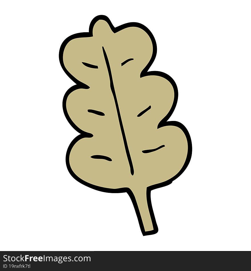 cartoon doodle oak leaf