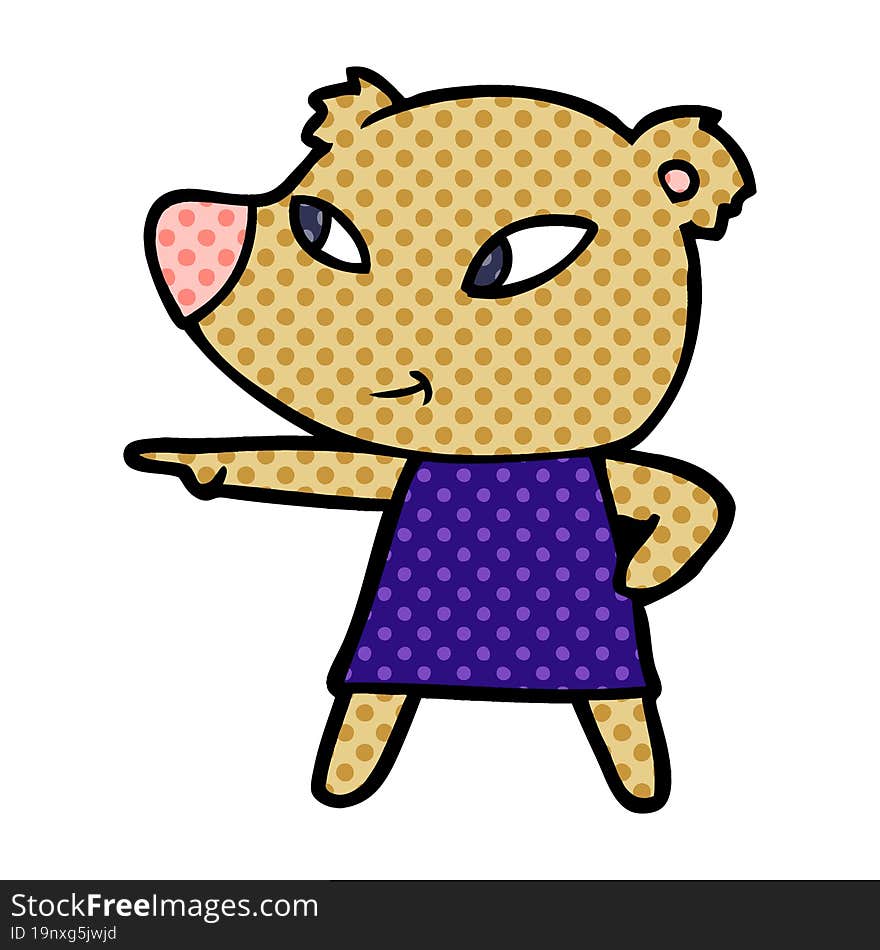 cute cartoon bear in dress. cute cartoon bear in dress