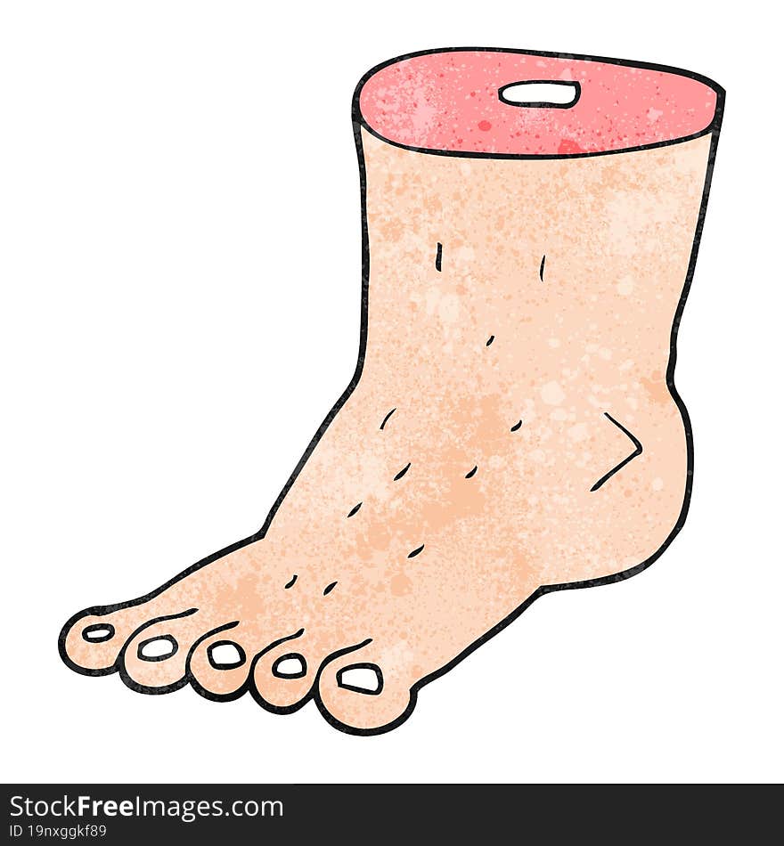 textured cartoon foot