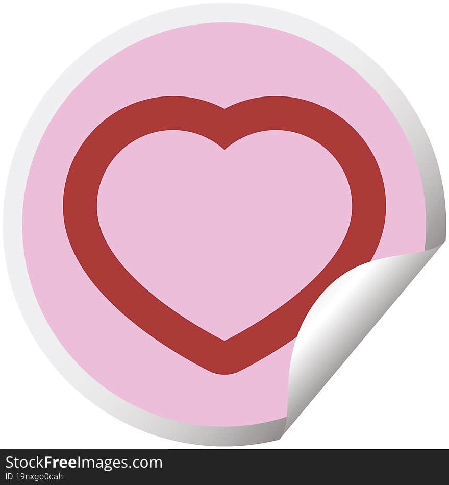 heart symbol graphic circular sticker