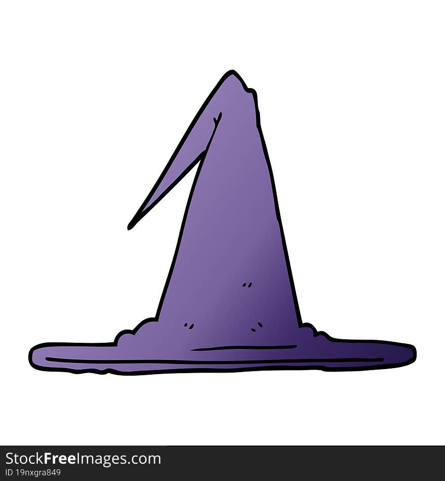 cartoon doodle witch hat