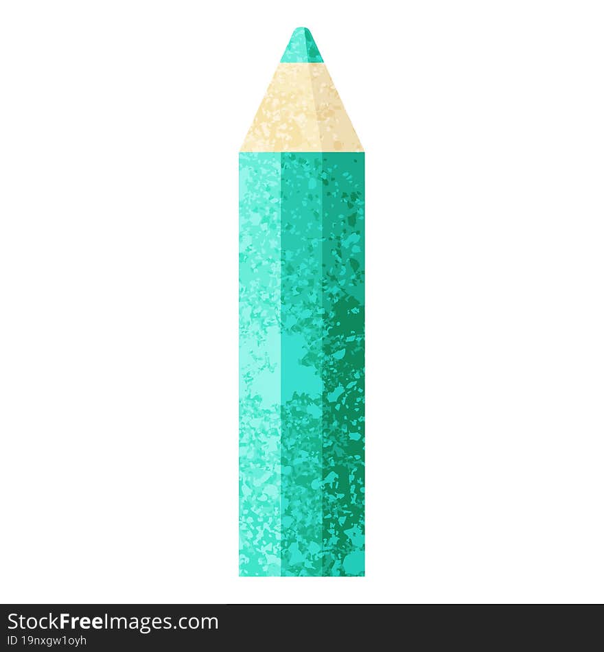 green coloring pencil graphic vector illustration icon. green coloring pencil graphic vector illustration icon