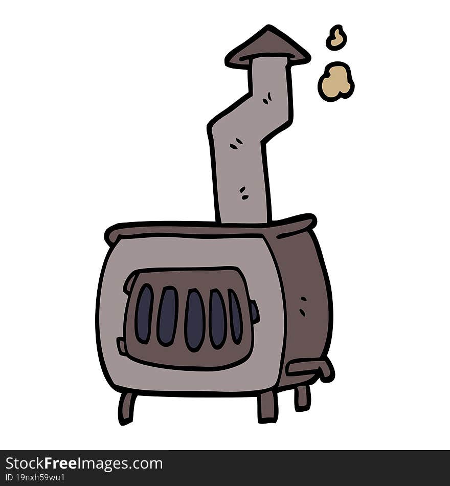 cartoon doodle old wood burner