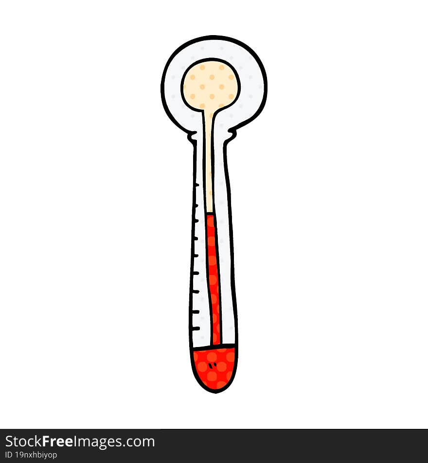 cartoon doodle hot thermometer