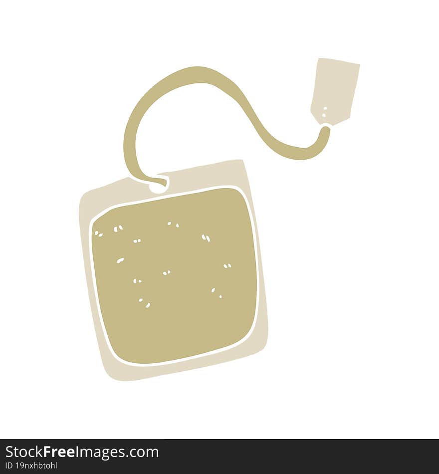 Flat Color Style Cartoon Tea Bag