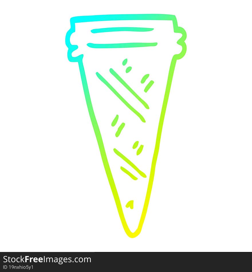 Cold Gradient Line Drawing Cartoon Ice Cream Cone