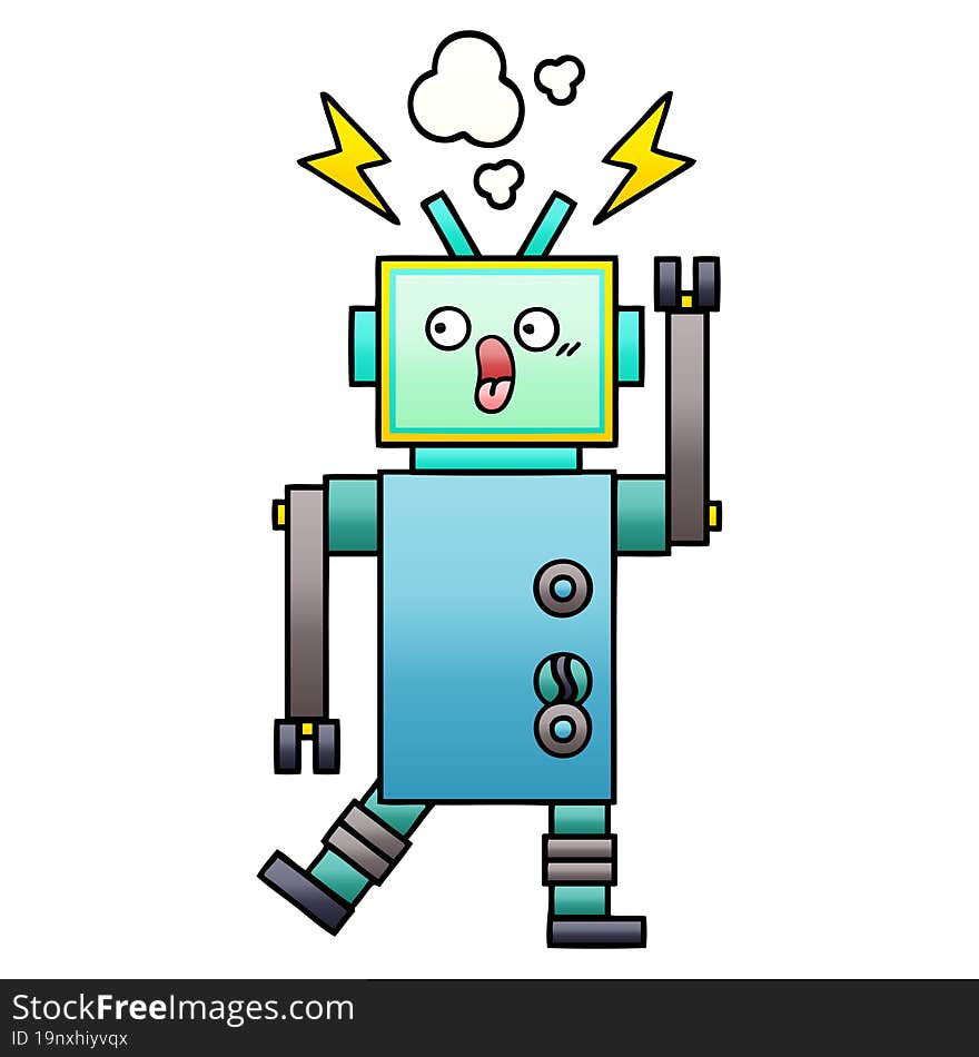 Gradient Shaded Cartoon Robot