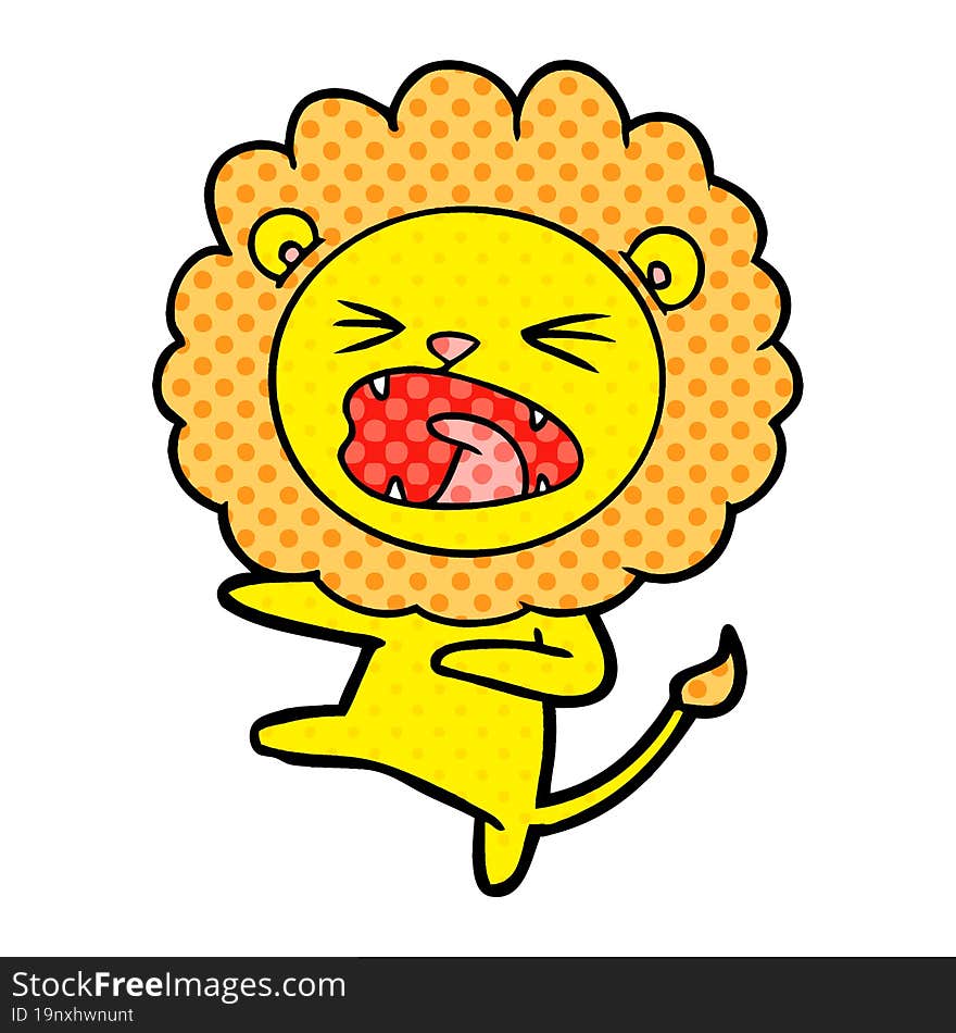 cartoon angry lion. cartoon angry lion