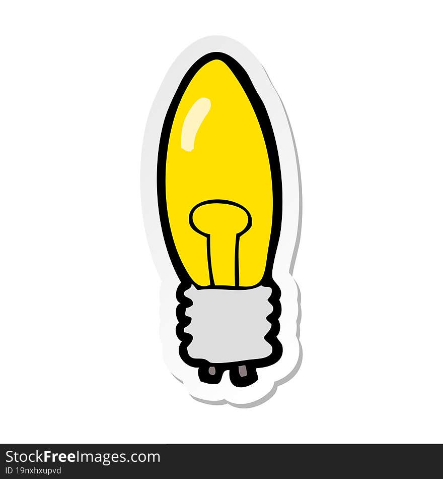 sticker of a cartoon electric light bulb