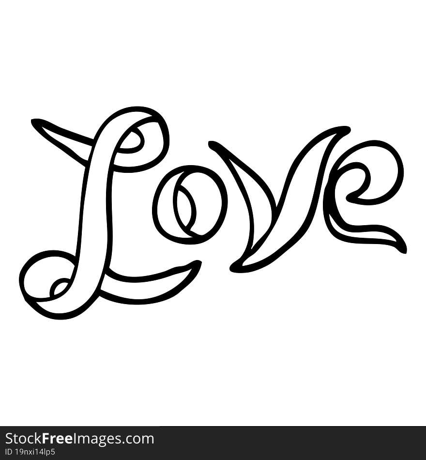 black and white cartoon love banner