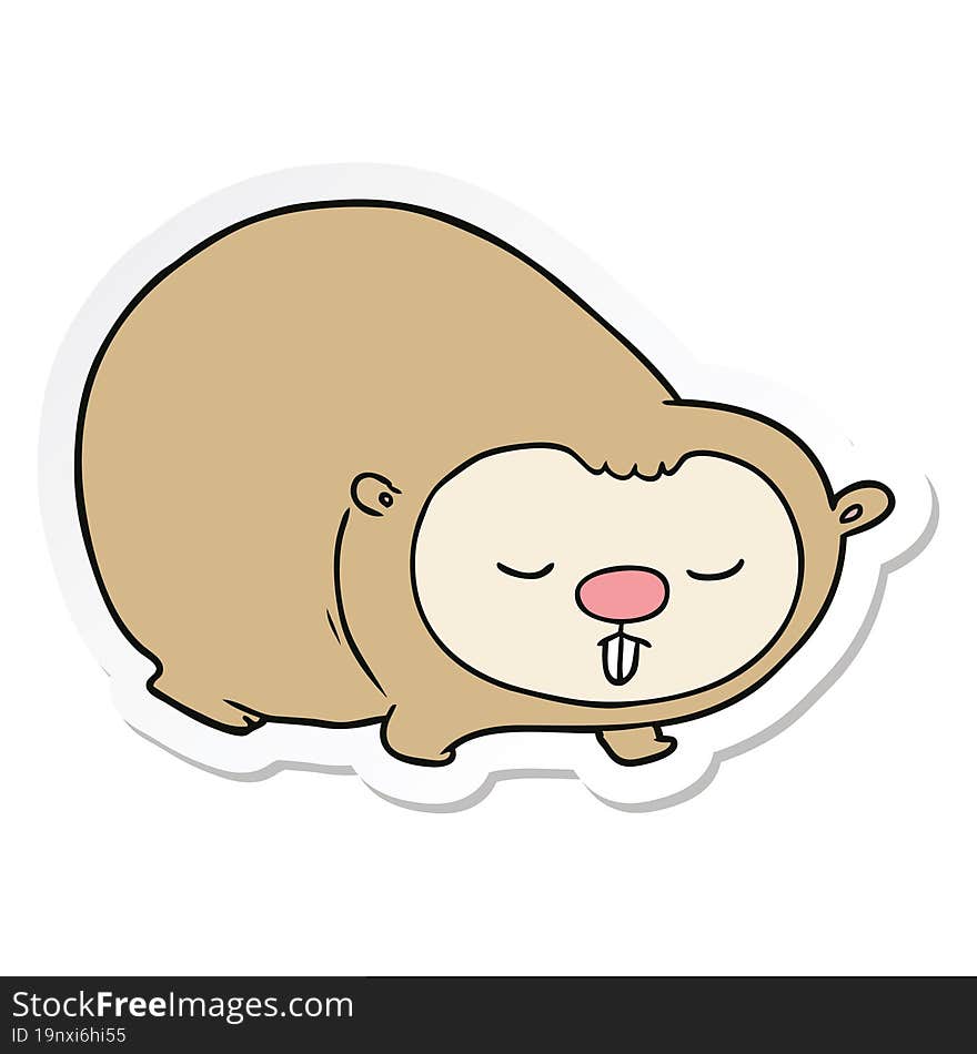 sticker of a cartoon wombat