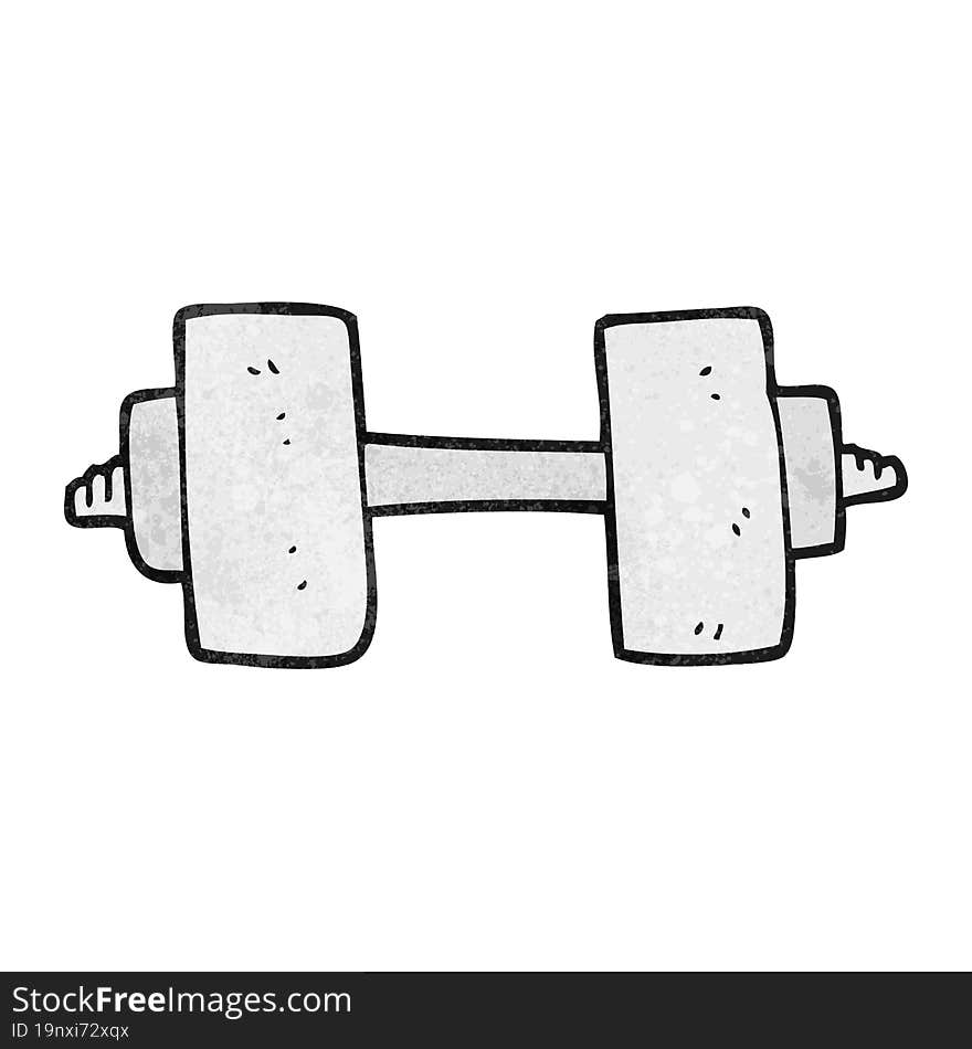 freehand textured cartoon dumbbell