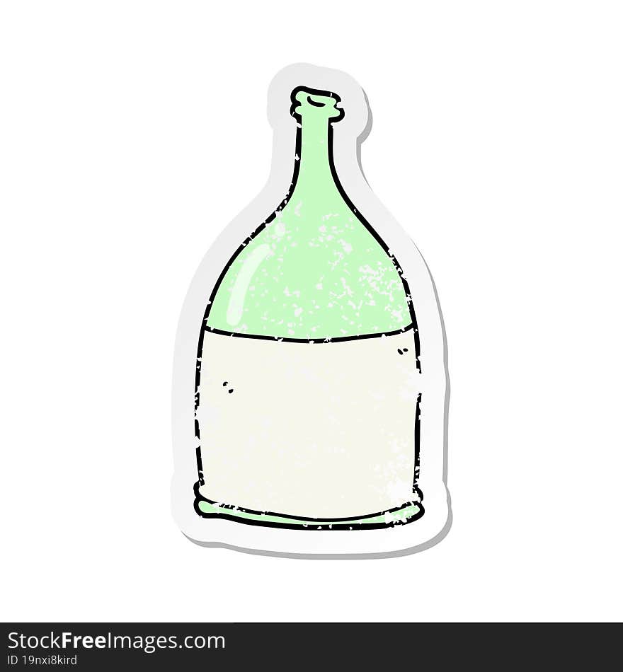 Distressed Sticker Of A Cartoon Bottle