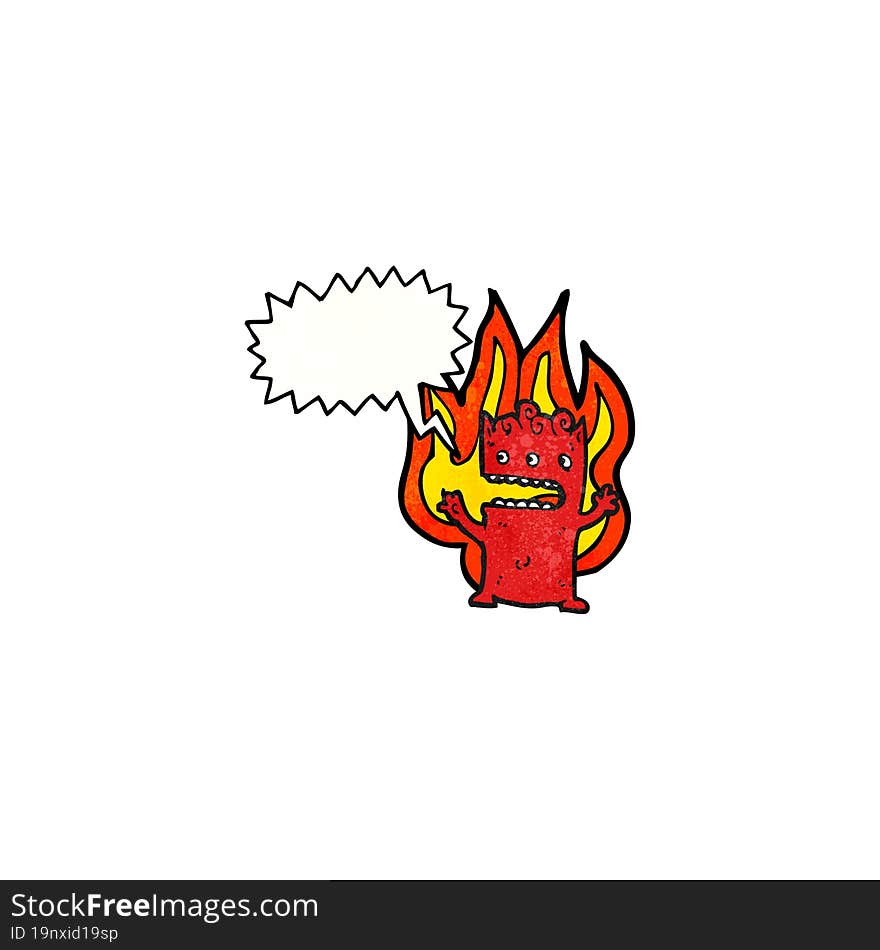 Flaming Little Devil Cartoon