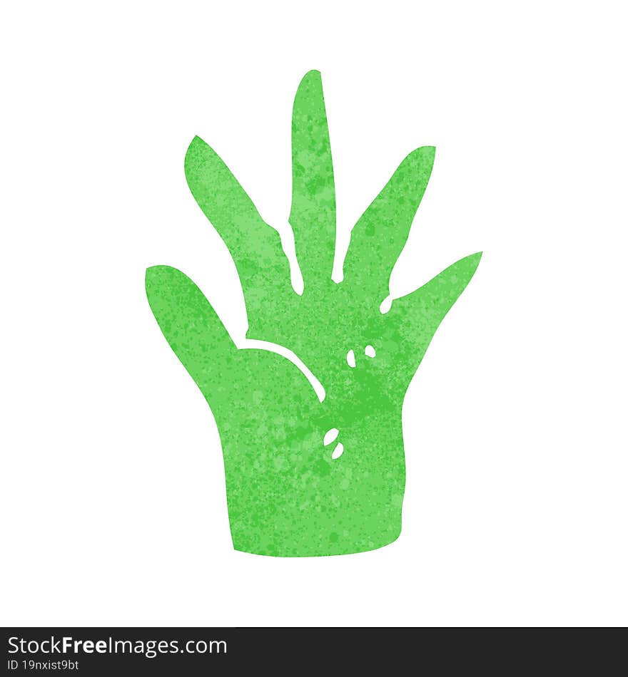 cartoon green hand symbol