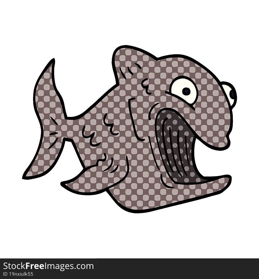 funny cartoon doodle fish