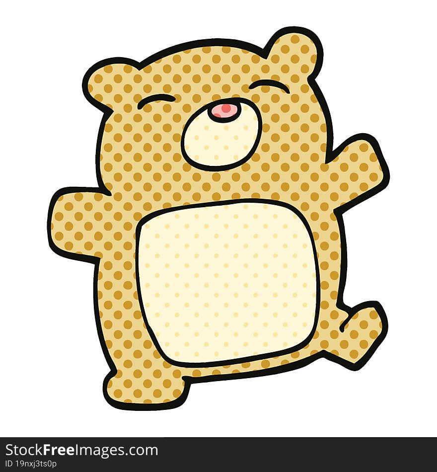 comic book style cartoon teddy bear