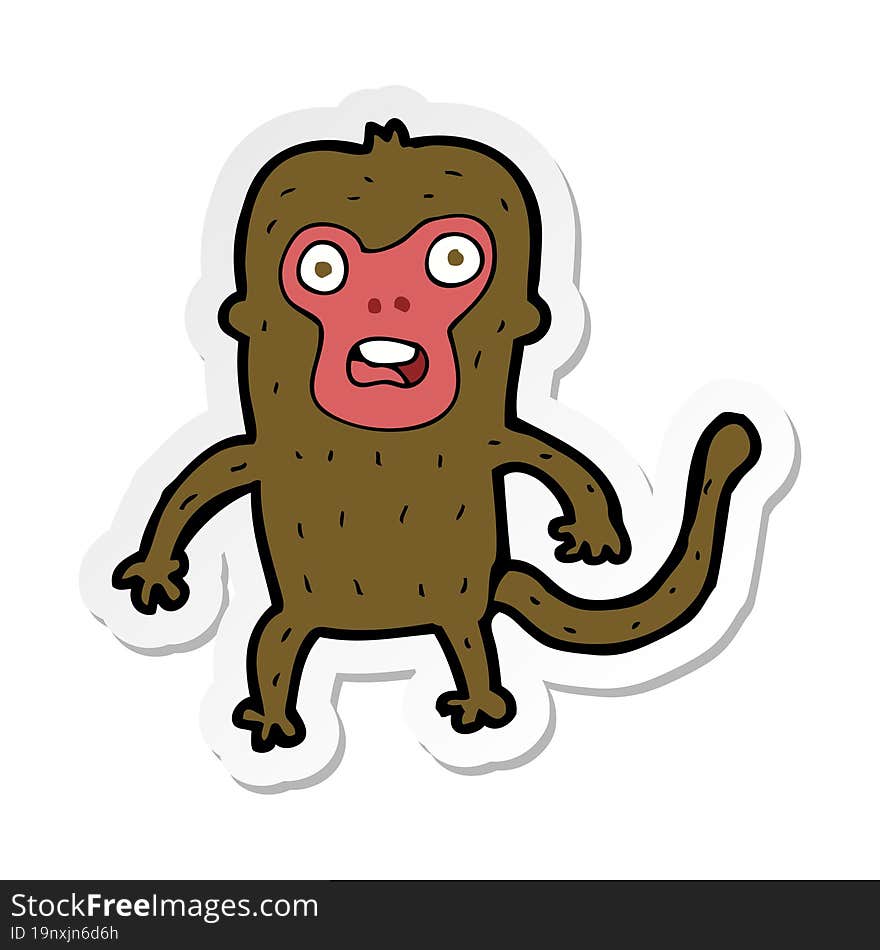 Sticker Of A Cartoon Monkey