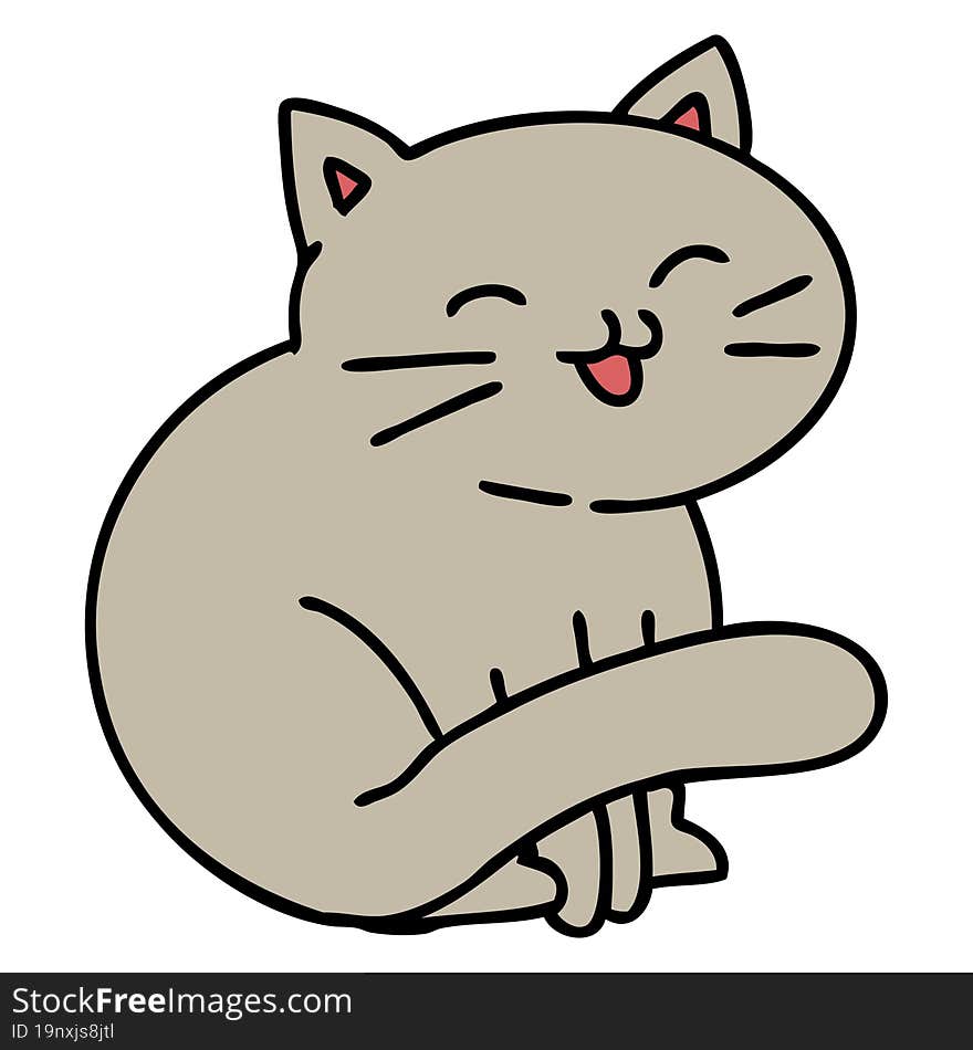 cartoon of a happy cat sitting