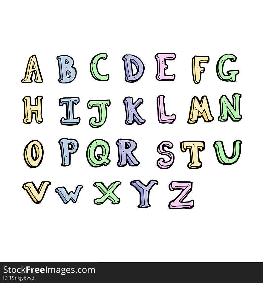 cartoon alphabet