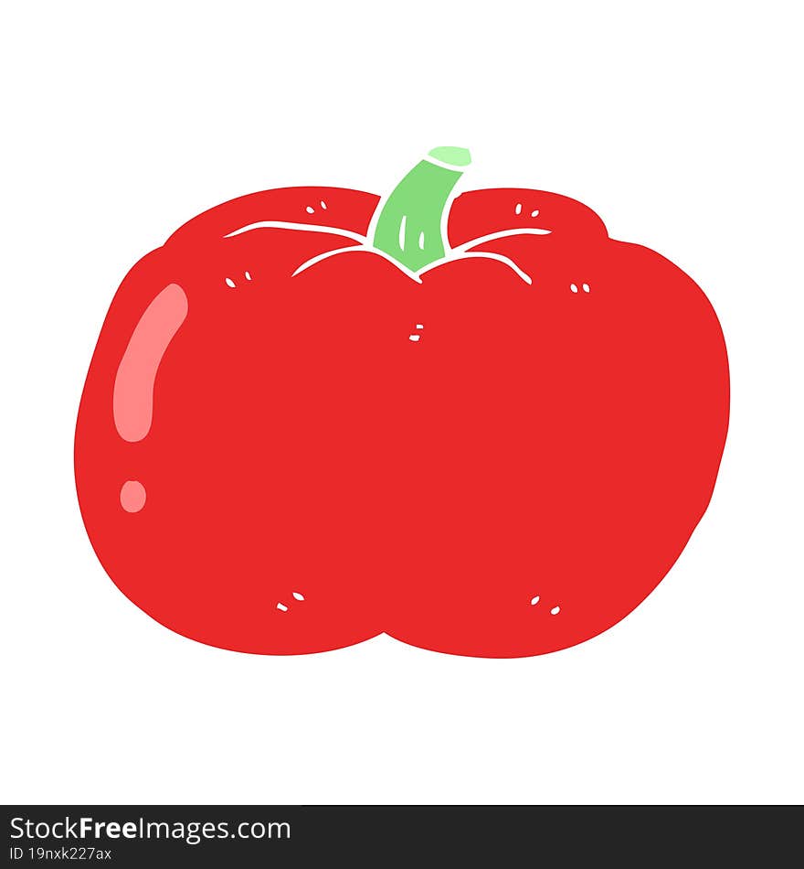 flat color illustration of a cartoon tomato