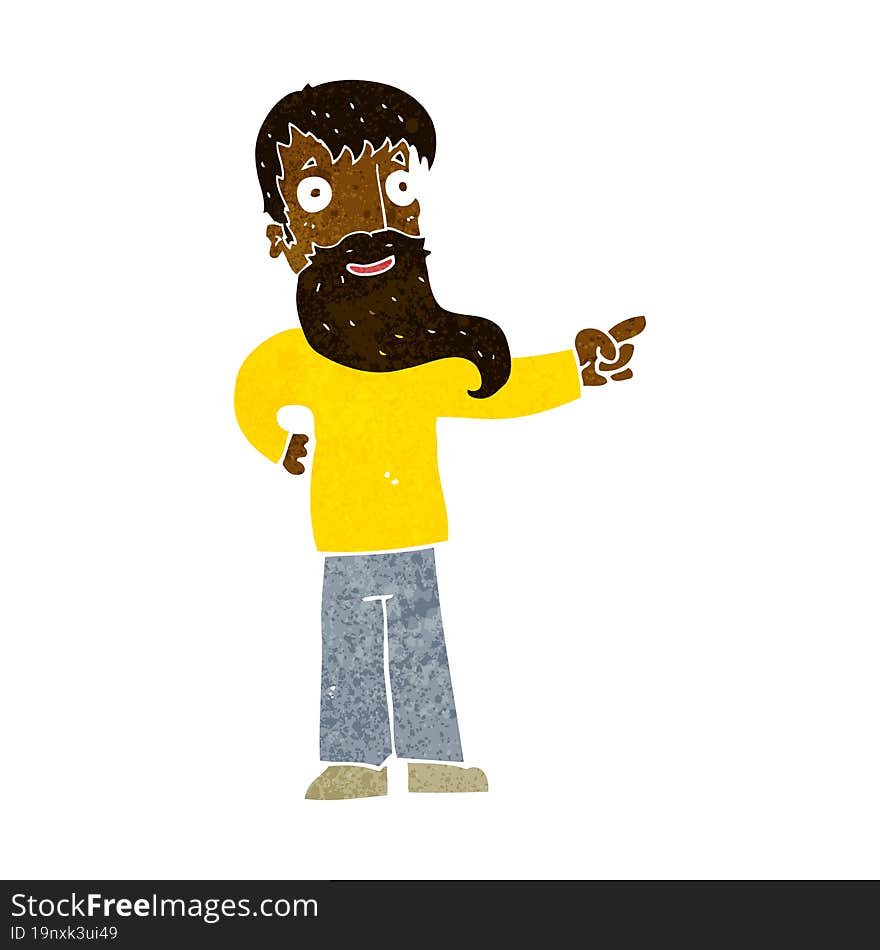 cartoon man with beard pointing