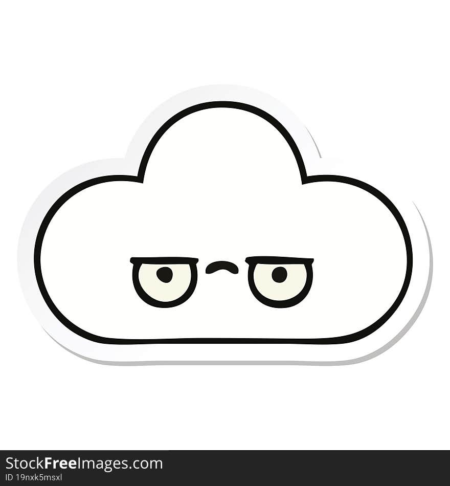 sticker of a cute cartoon cloud