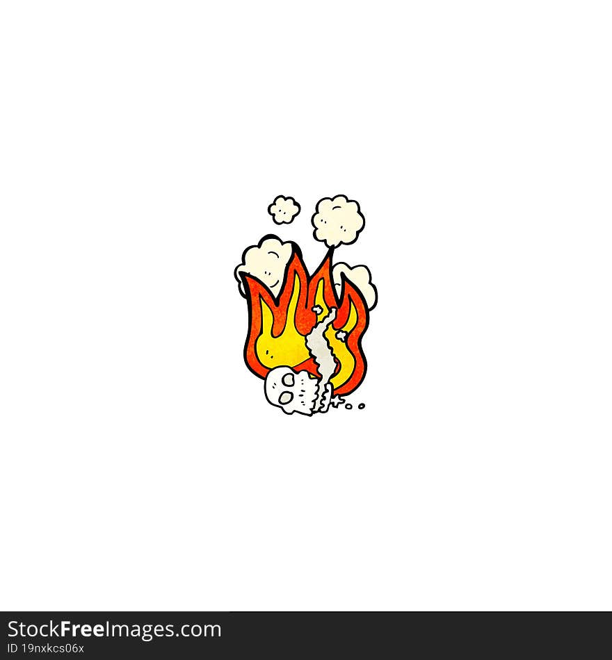 Flaming Skull Cartoon