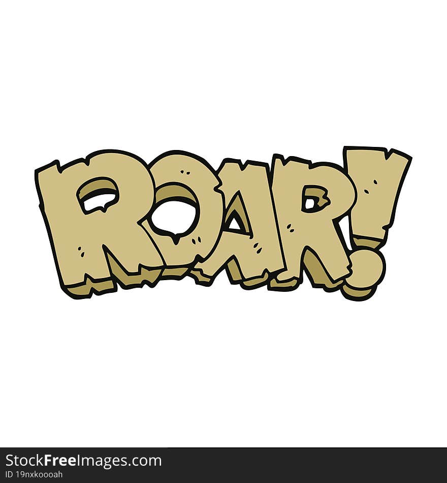 Cartoon Doodle Roar Text