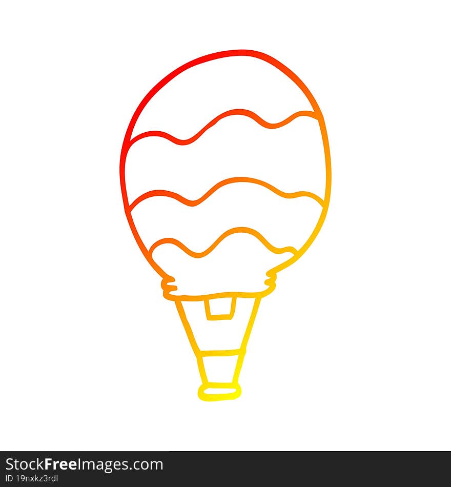 Warm Gradient Line Drawing Cartoon Hot Air Balloon