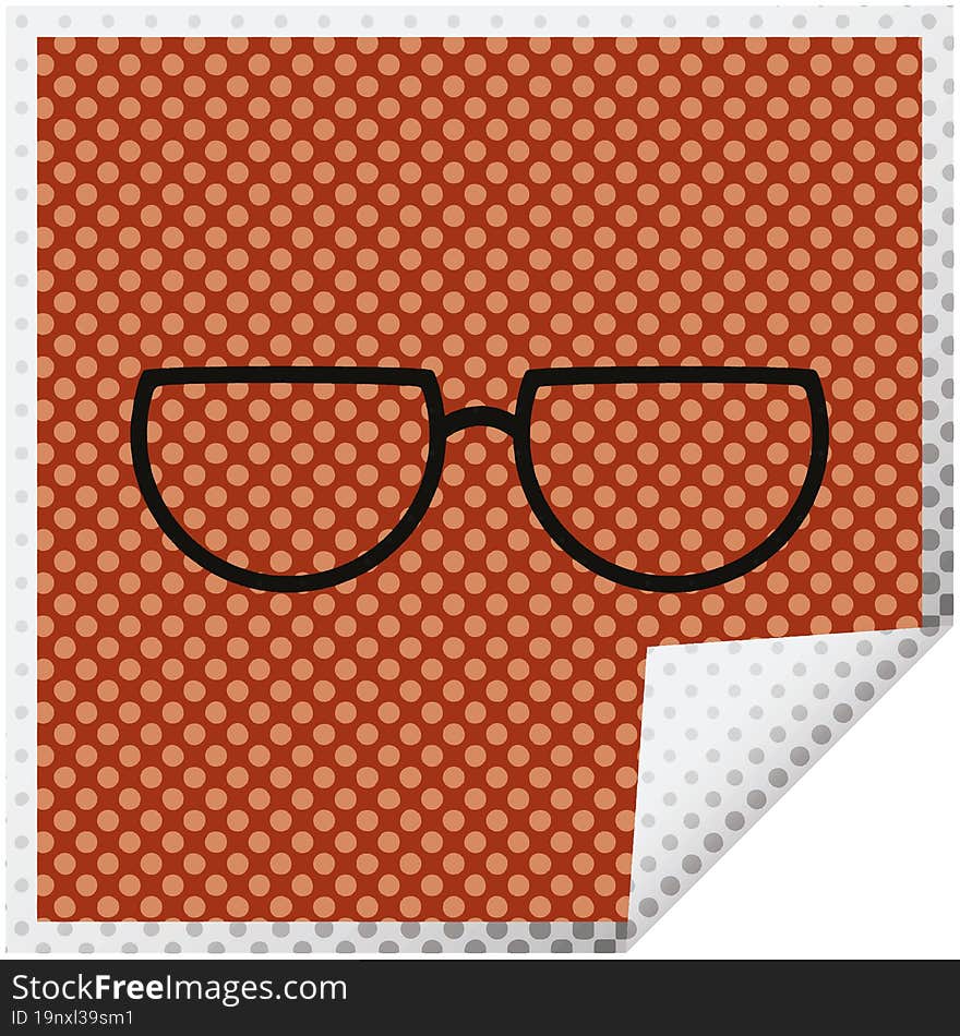 Spectacles Graphic Square Sticker