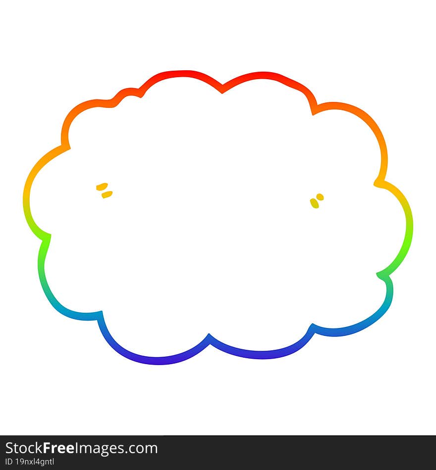 rainbow gradient line drawing cartoon cloud