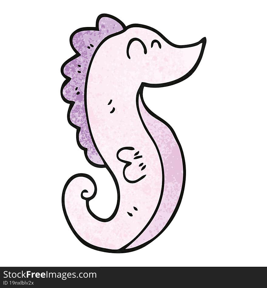 cartoon doodle sea horse