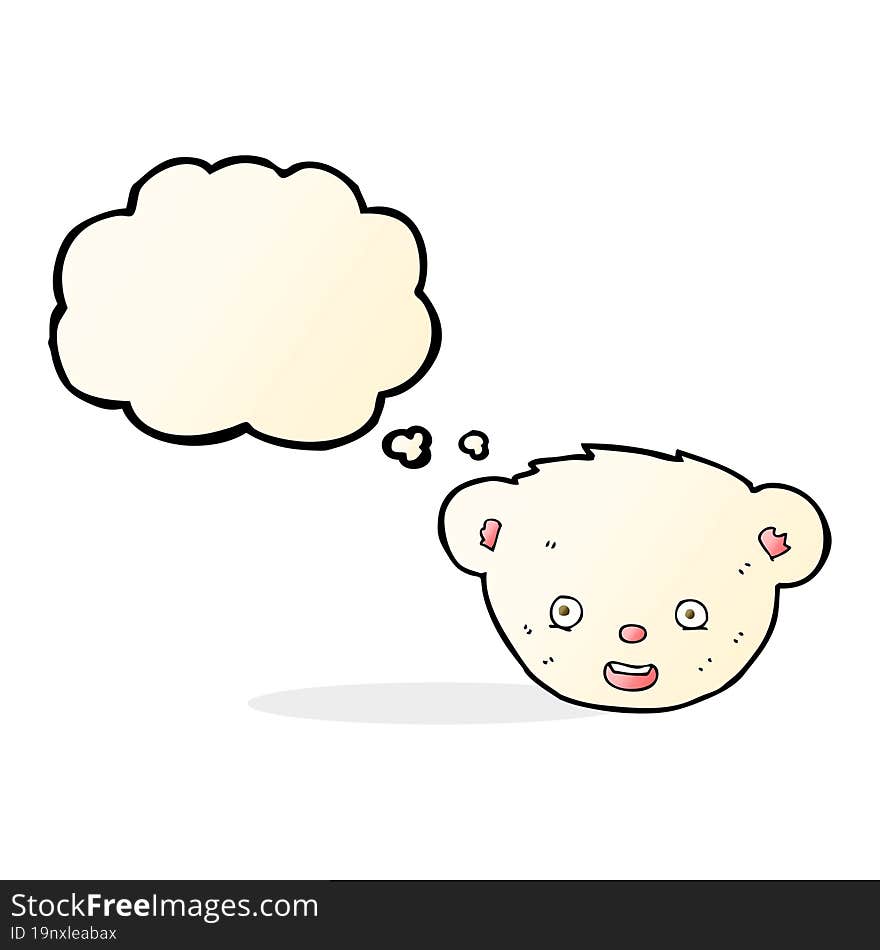 cartoon polar bear face with thought bubble