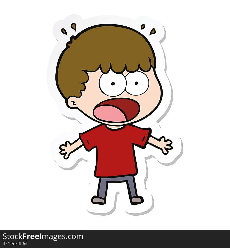 sticker of a cartoon shocked man